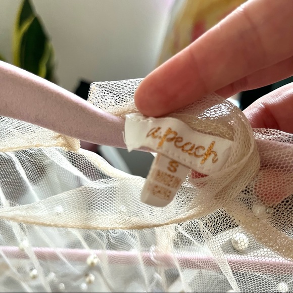 Buckle / A. Peach Nude Pearl Mesh Top Blouse - Picture 7 of 7